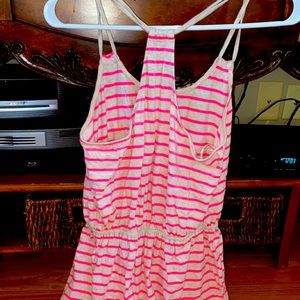 Pink cream striped AE midi dress